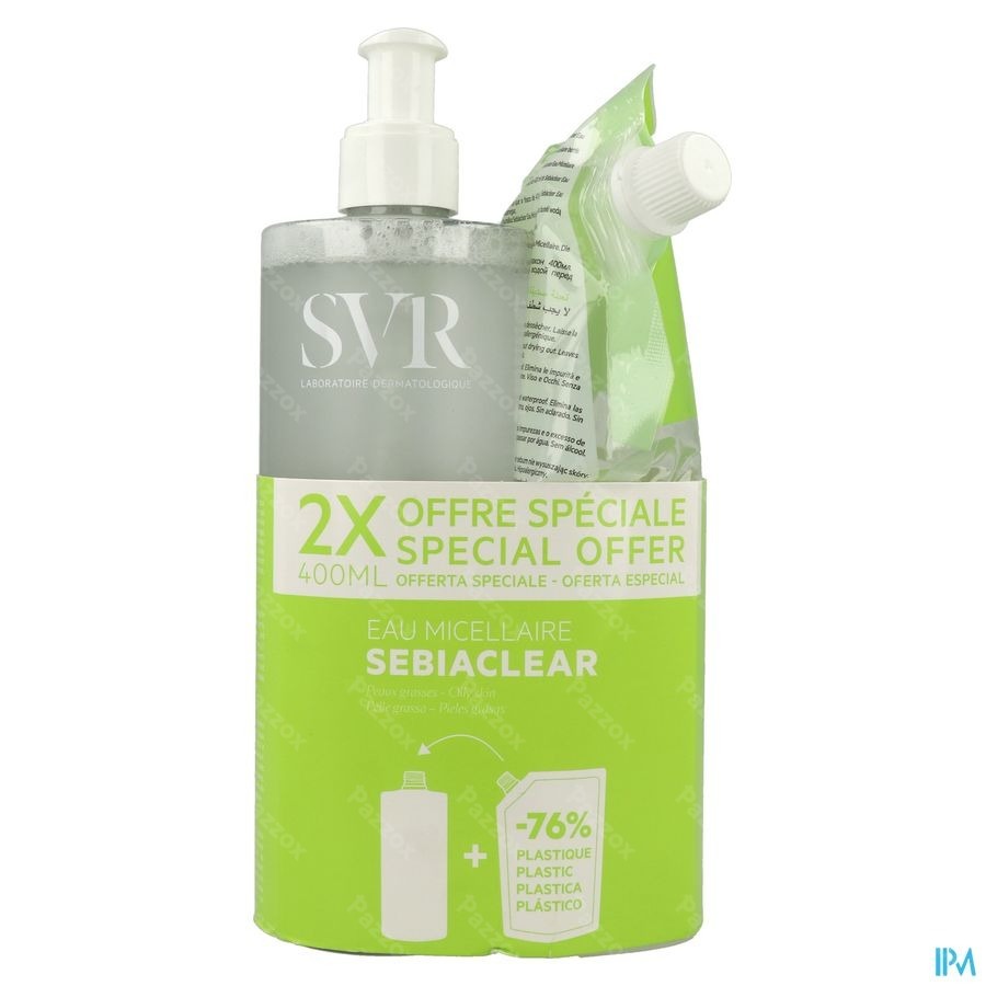 SVR Sebiaclear Eau Micellaire 400ml + Refill 400ml