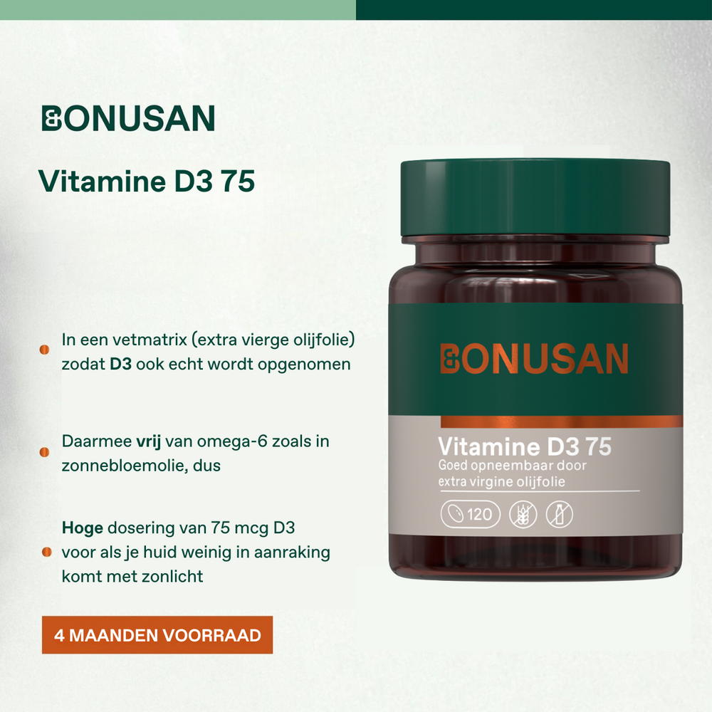 Vitamine D3 75mcg/ 3000 Ie Softcaps 120 Bonusan