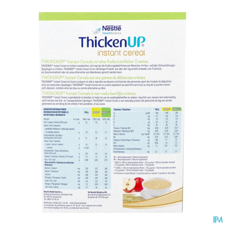 Thickenup Instant Cereal Pomme Noisette Poudre 450g