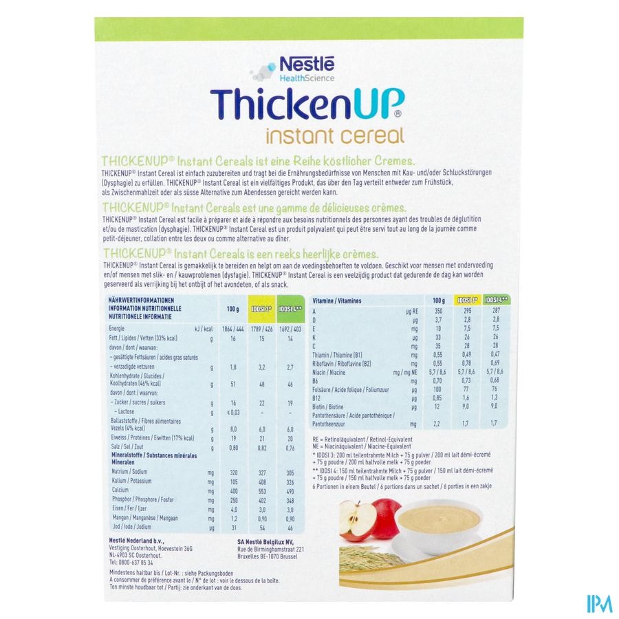 Thickenup Instant Cereal Pomme Noisette Poudre 450g