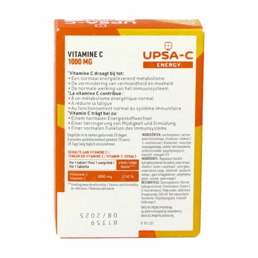 Upsa C Energy 1000mg 20 Comprimés Effervescents
