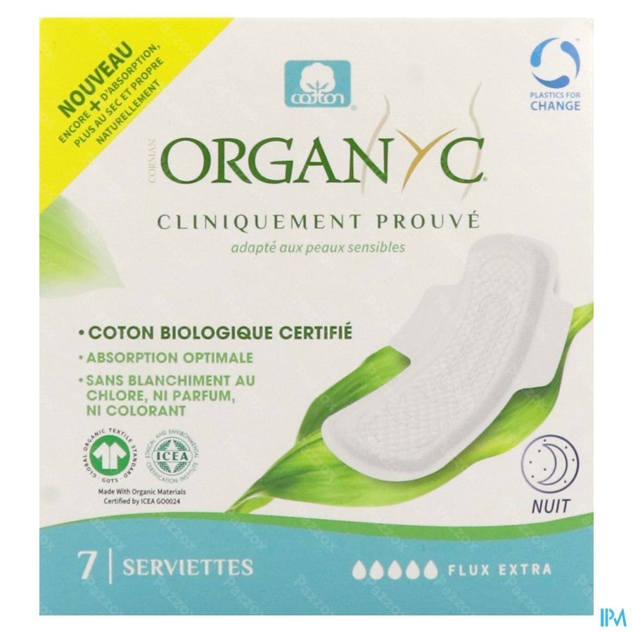 Organyc Serviettes Extra Nuit Bio Coton 7