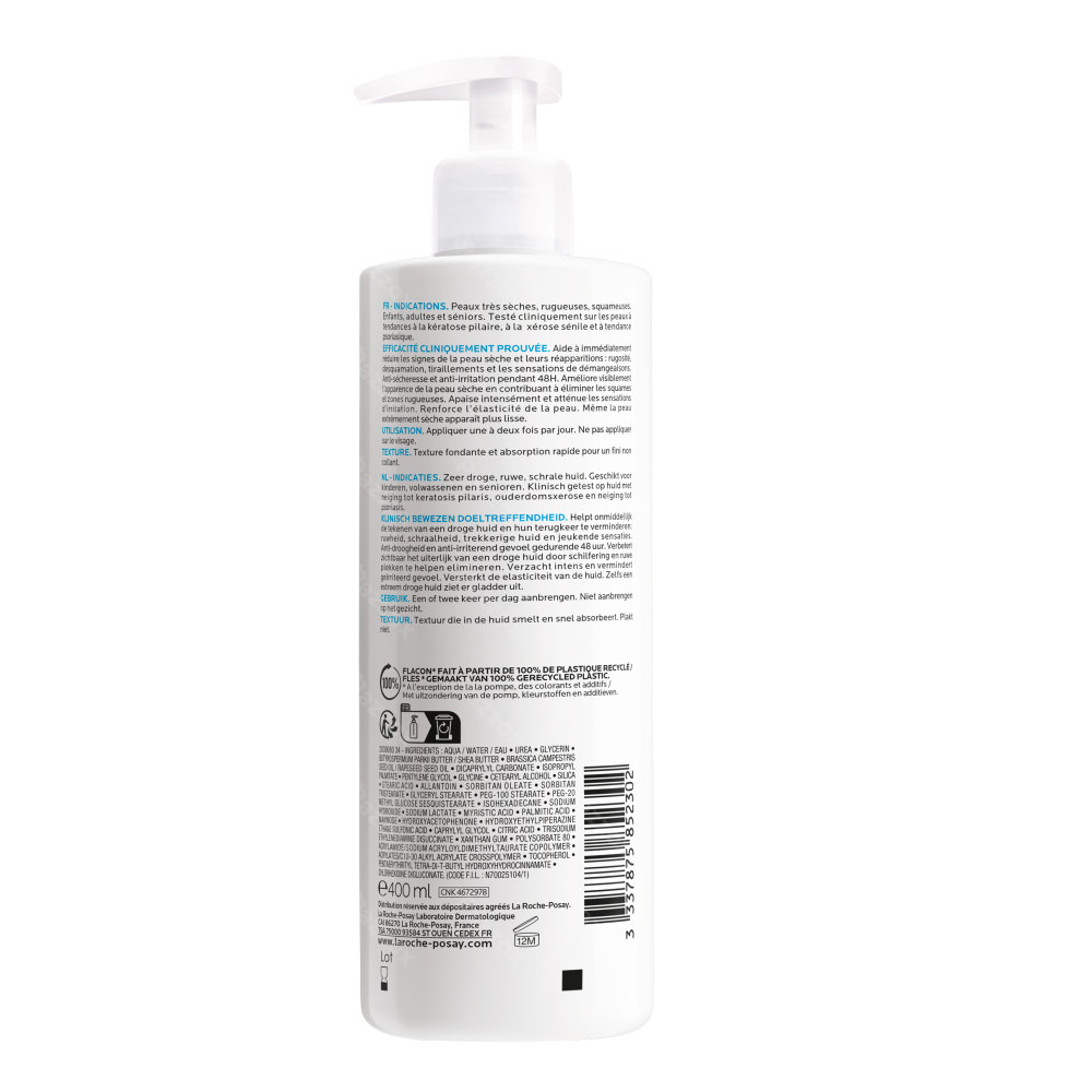 La Roche-Posay Lipikar Urea 10% Peau Très Sèche et Rugueuse 400ml