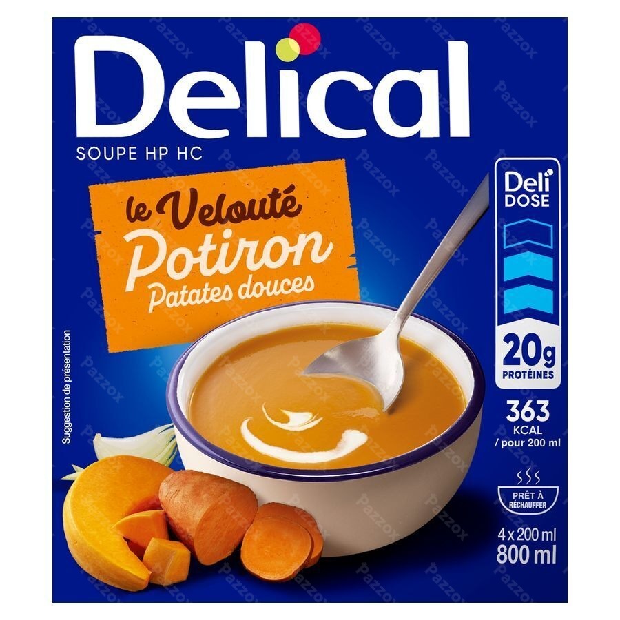 Delical Soupe Vel.potiron Patates Douces&cr4x200ml