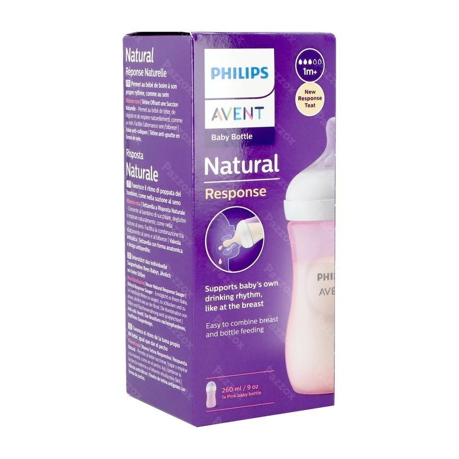 Avent Natural Response 3.0 Biberon 260 ml Rose