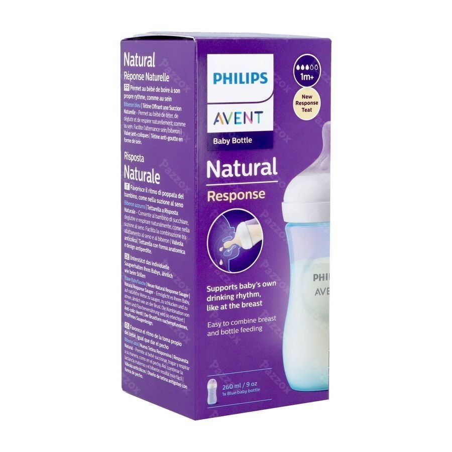 Avent Natural Response 3.0 Biberon 260 ml Bleu