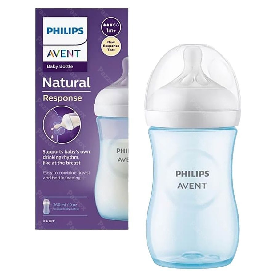 Avent Natural Response 3.0 Biberon 260 ml Bleu