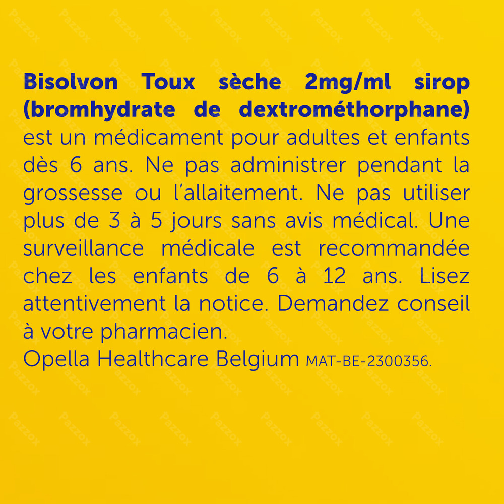 Bisolvon Toux Sèche 2mg/ml Sirop 180ml