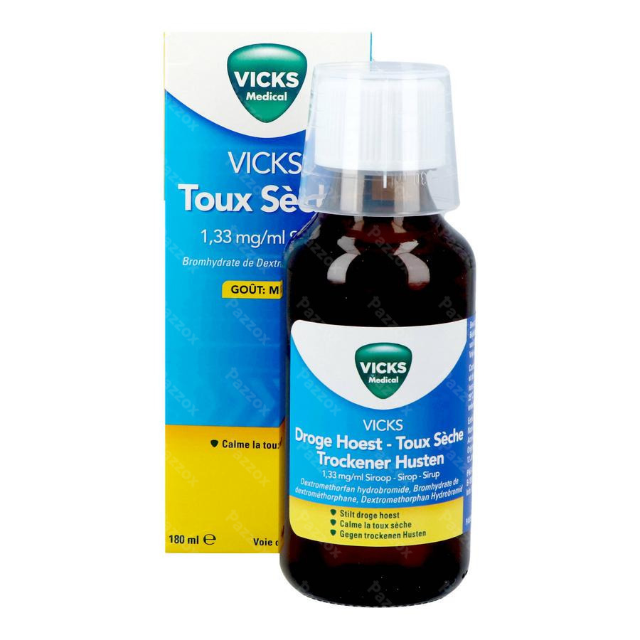 Vicks Toux Seche Sirop 180ml - Pazzox, pharmacie en ligne