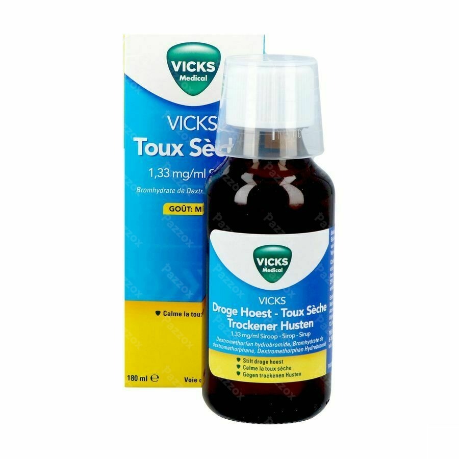 Vicks Toux Seche Sirop 180ml - Pazzox, pharmacie en ligne