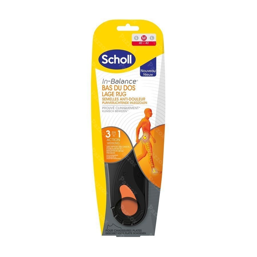 Scholl Semelles A/douleur Bas Dos M 1 Paire