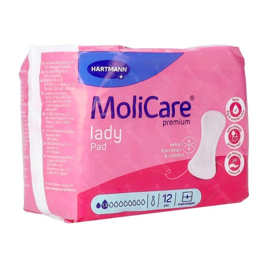 Molicare Premium Lady Pad 1,5 Drops 12 Pièces