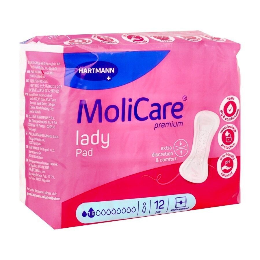 Molicare Premium Lady Pad 1,5 Drops 12 Pièces