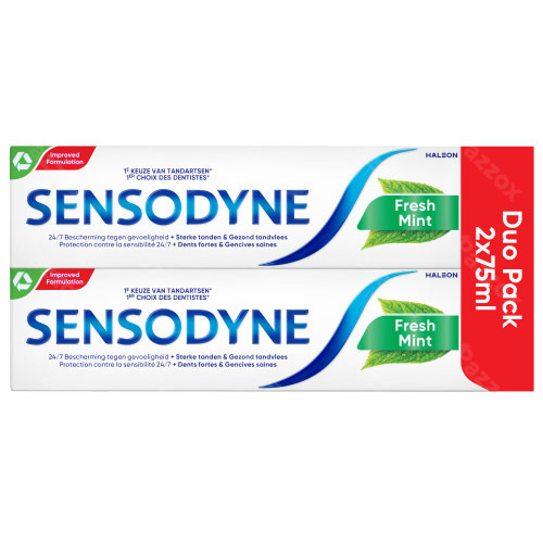 Sensodyne Fresh Mint Dentifrice Tube 2x75ml