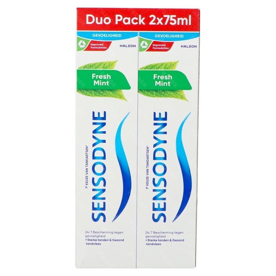 Sensodyne Fresh Mint Dentifrice Tube 2x75ml