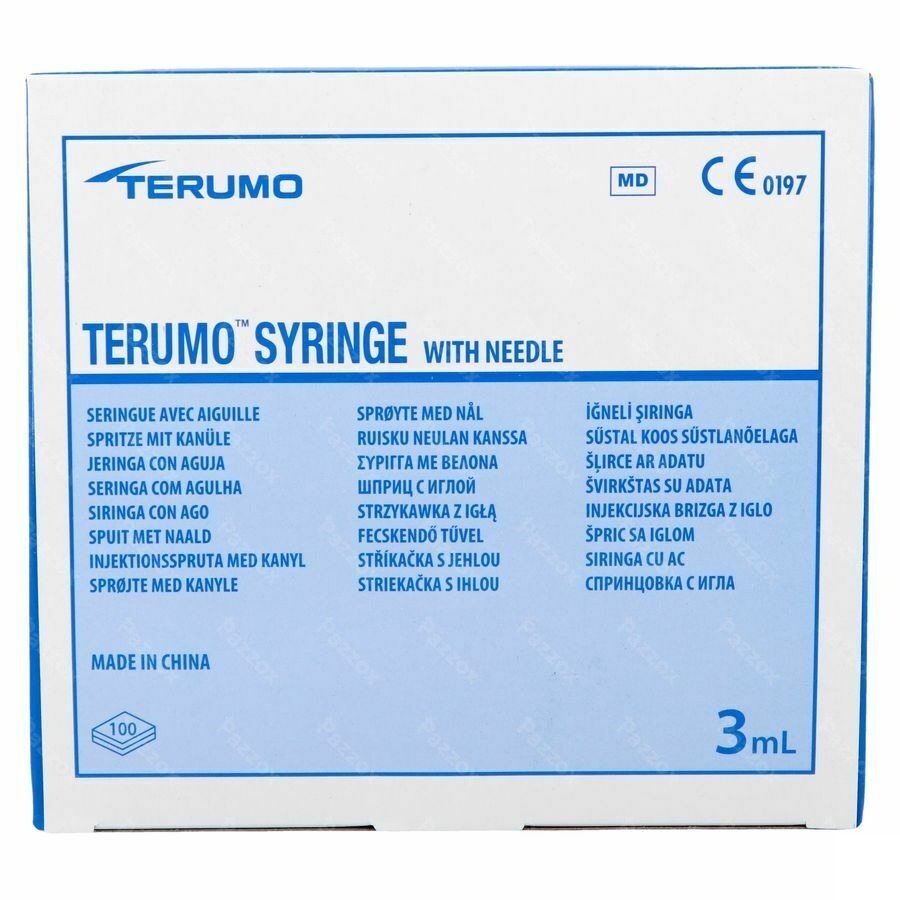 Terumo Seringue 3ml + Aiguille 23g 1 St 25x6mm 100