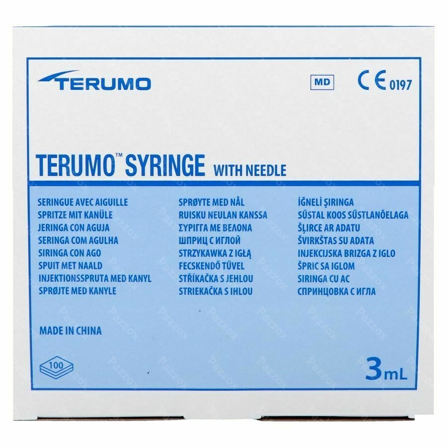 Terumo Seringue 3ml + Aig 21g 1 0,8x25mm St 100