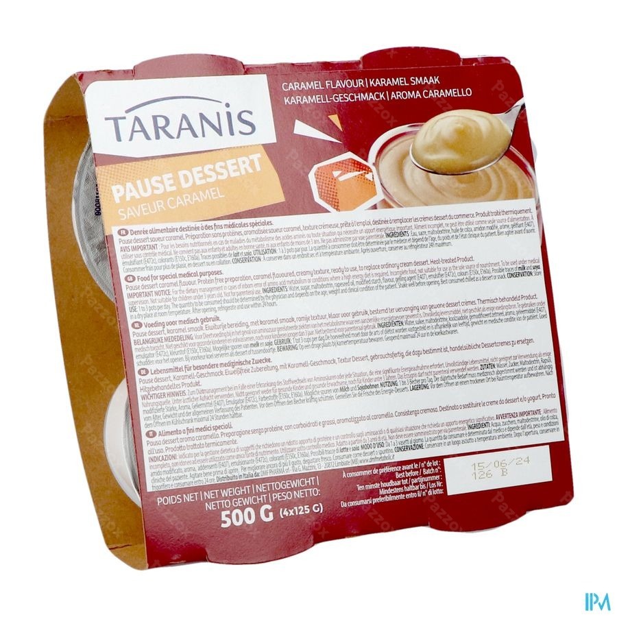Taranis Pause Dessert Caramel 4x125g 3106 Revogan