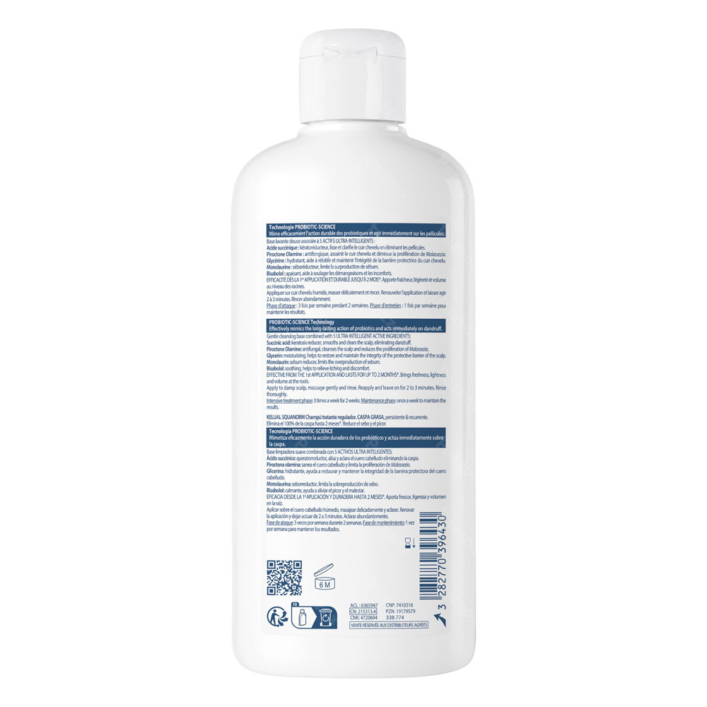 Ducray Kelual Squanorm Shampooing Pellicules Grasses 400ml Pellicules 