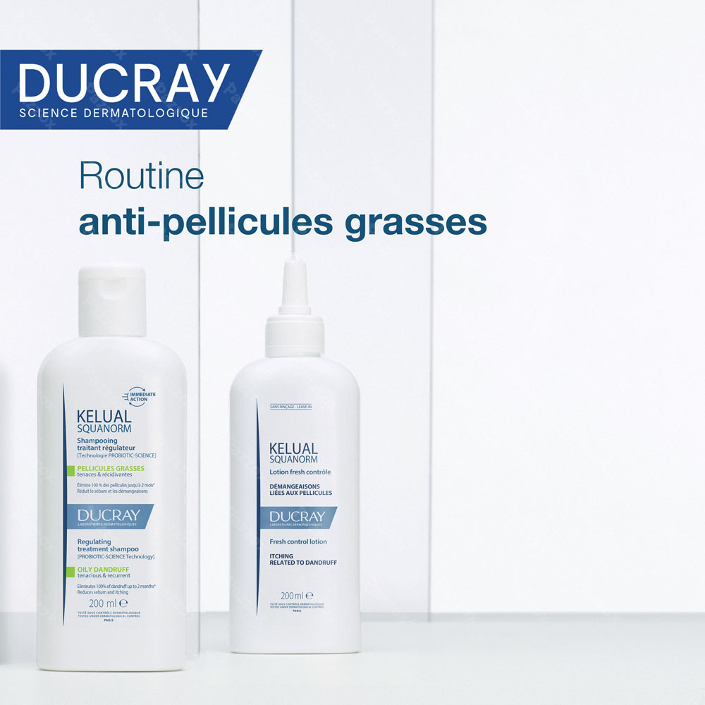 Ducray Kelual Squanorm Shampooing Pellicules Grasses 400ml Pellicules 