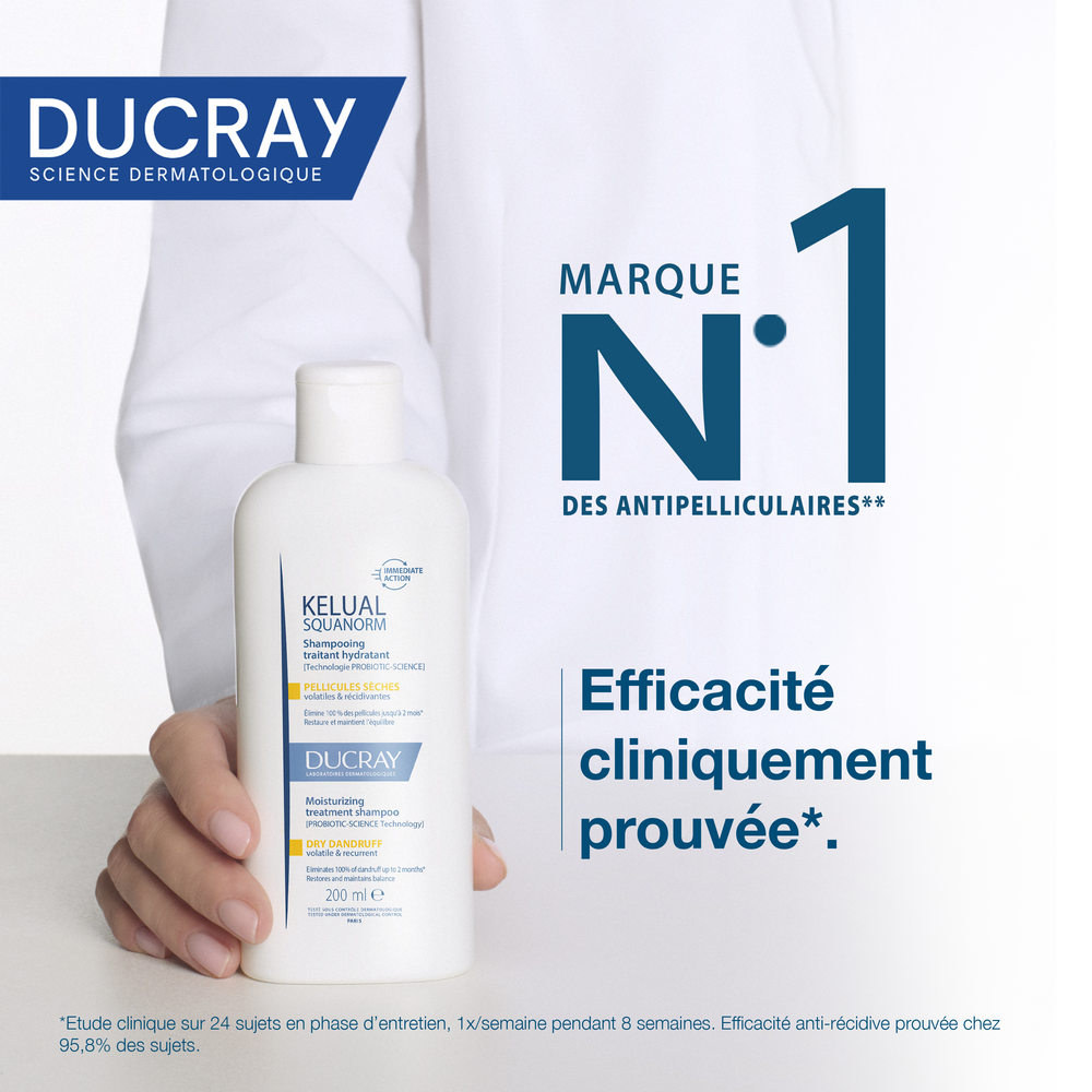 Ducray Kelual Squanorm Shampooing Pellicules Sèches 200ml