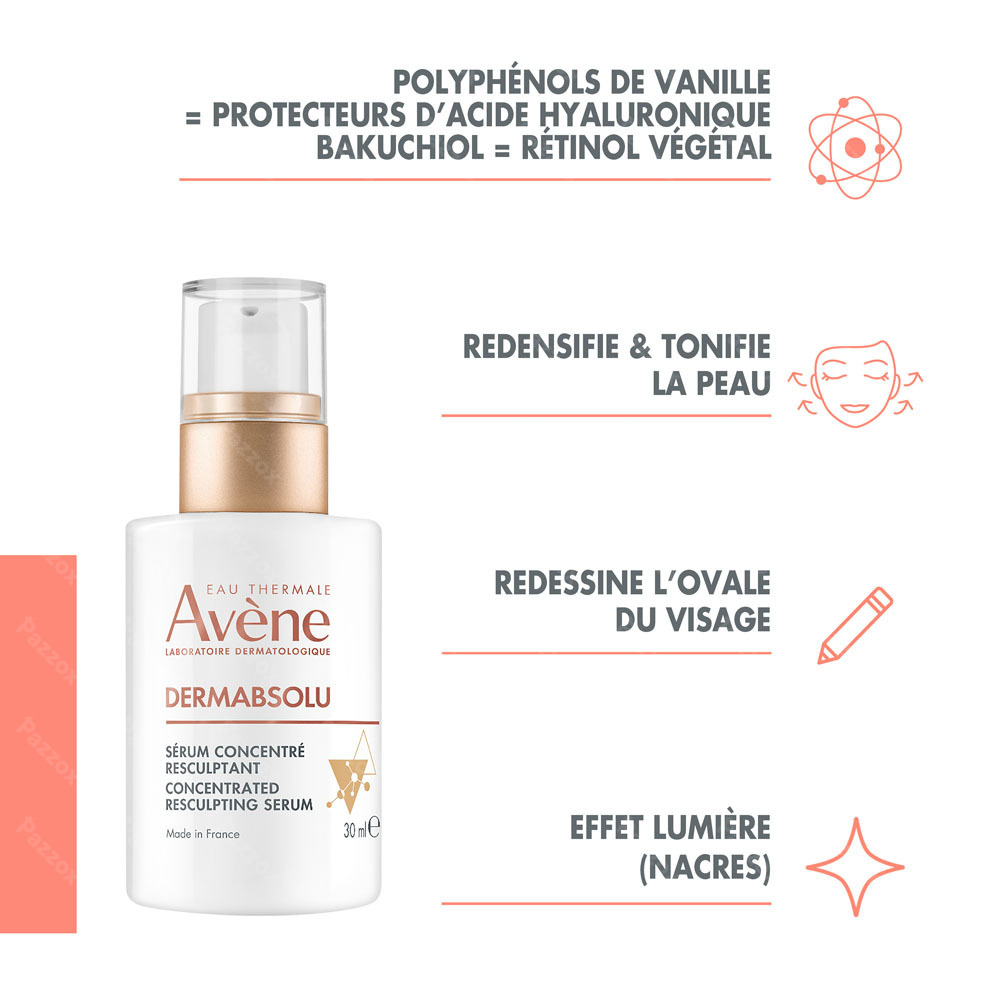 Avène Dermabsolu SERUM concentré resculptant anti-âge, Bakuchiol & Pro-ceramides 30ml