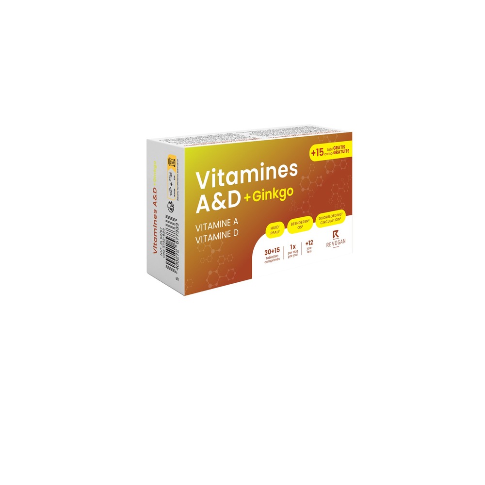 Revogan Nutritic Vitamines A&D+Ginkgo 30+15 Comprimés
