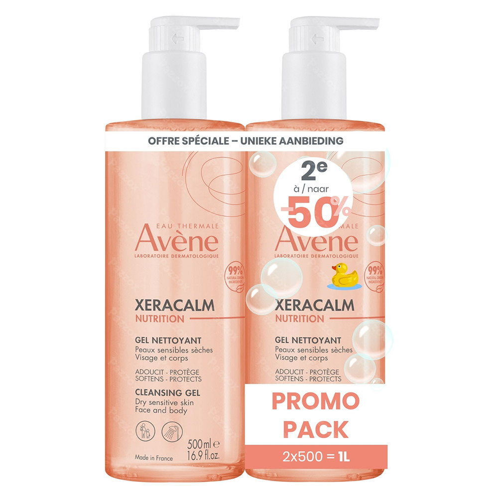 Avène XeraCalm Nutrition Gel Nettoyant 2x500ml 2e -50%