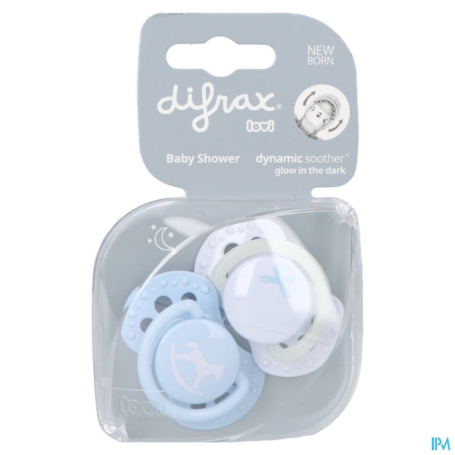 Difrax Sucette Dynamic Newborn Babyshower Blue 2