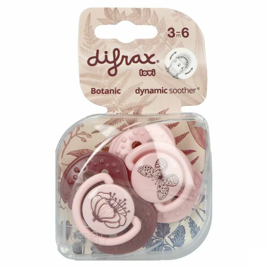 Difrax Sucette Dynamic Botanic Pink&purple 3m+ 2