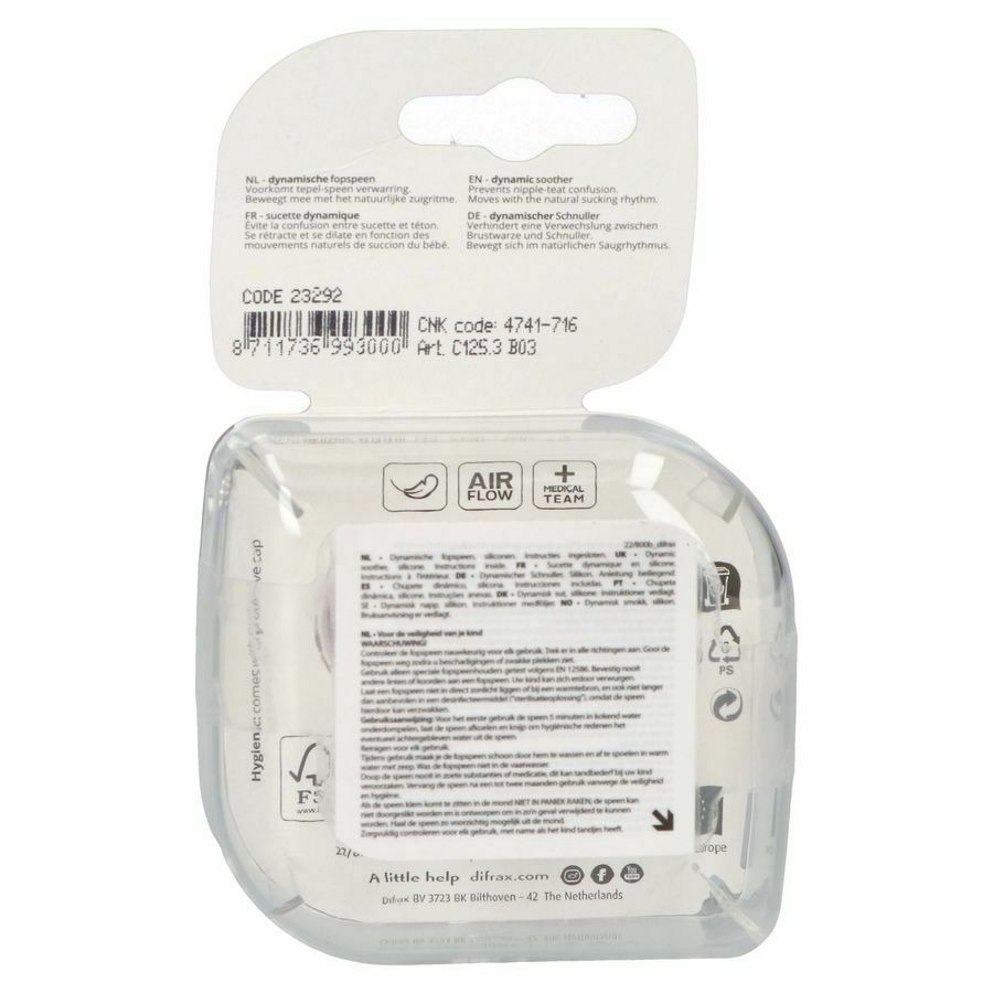 Difrax Sucette Dynamic Botanic Pink&purple 3m+ 2