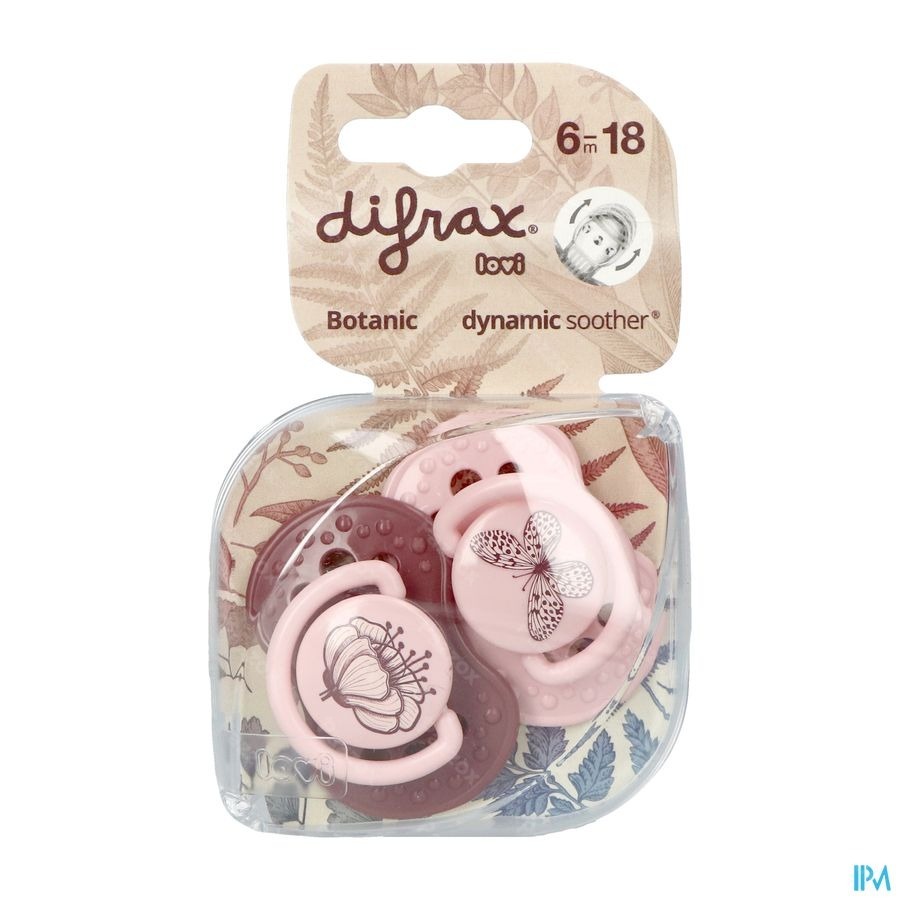 Difrax Sucette Dynamic Botanic 6-18m 2