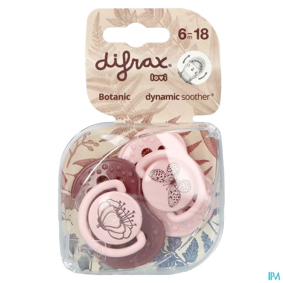 Difrax Sucette Dynamic Botanic 6-18m 2