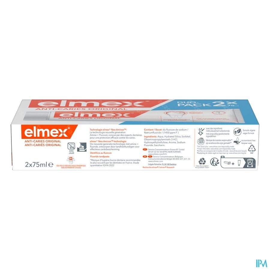 Elmex Anti-Caries Dentifrice Duopack 2x75ml