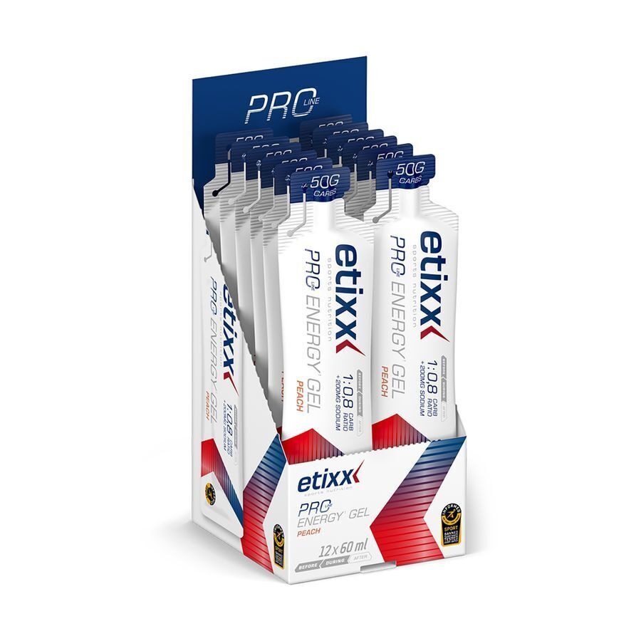 Etixx Double Carb Energy Gel Proline Peach 12x60ml
