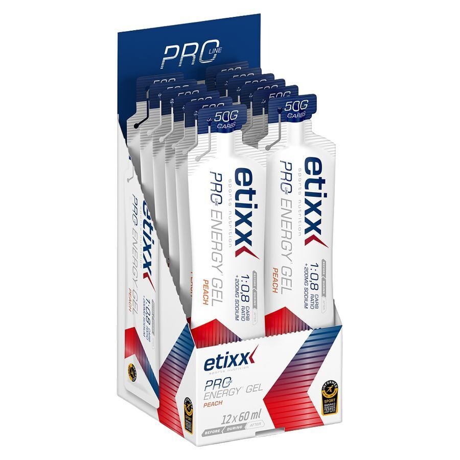 Etixx Double Carb Energy Gel Proline Peach 12x60ml