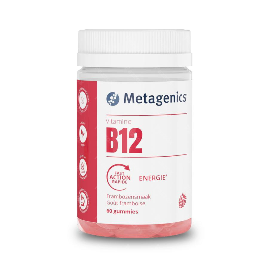 Metagenics Vitamine B12 500mcg Framboise Gummies 60