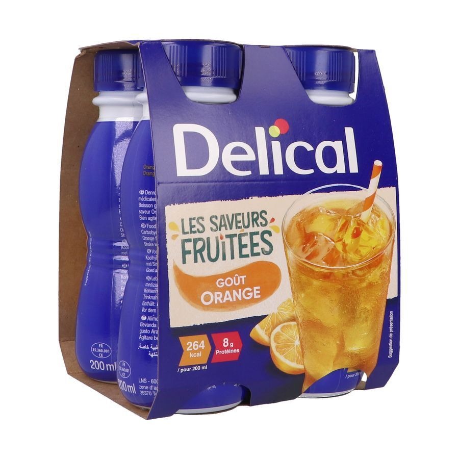 Delical Boisson Fruitee Orange 4x200ml