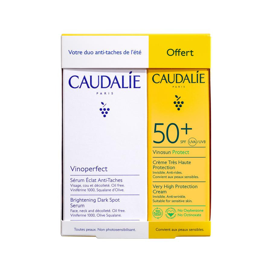 Caudalie Coffret Serum Vinoperfect + Vinosun SPF50 20ml Gratuit