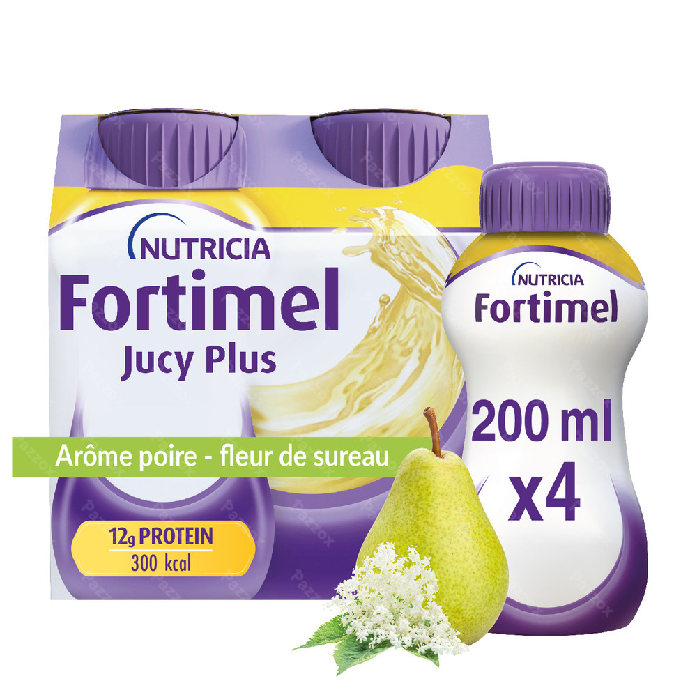 Fortimel Jucy Plus Poire Fleur Sureau 4 x 200ml