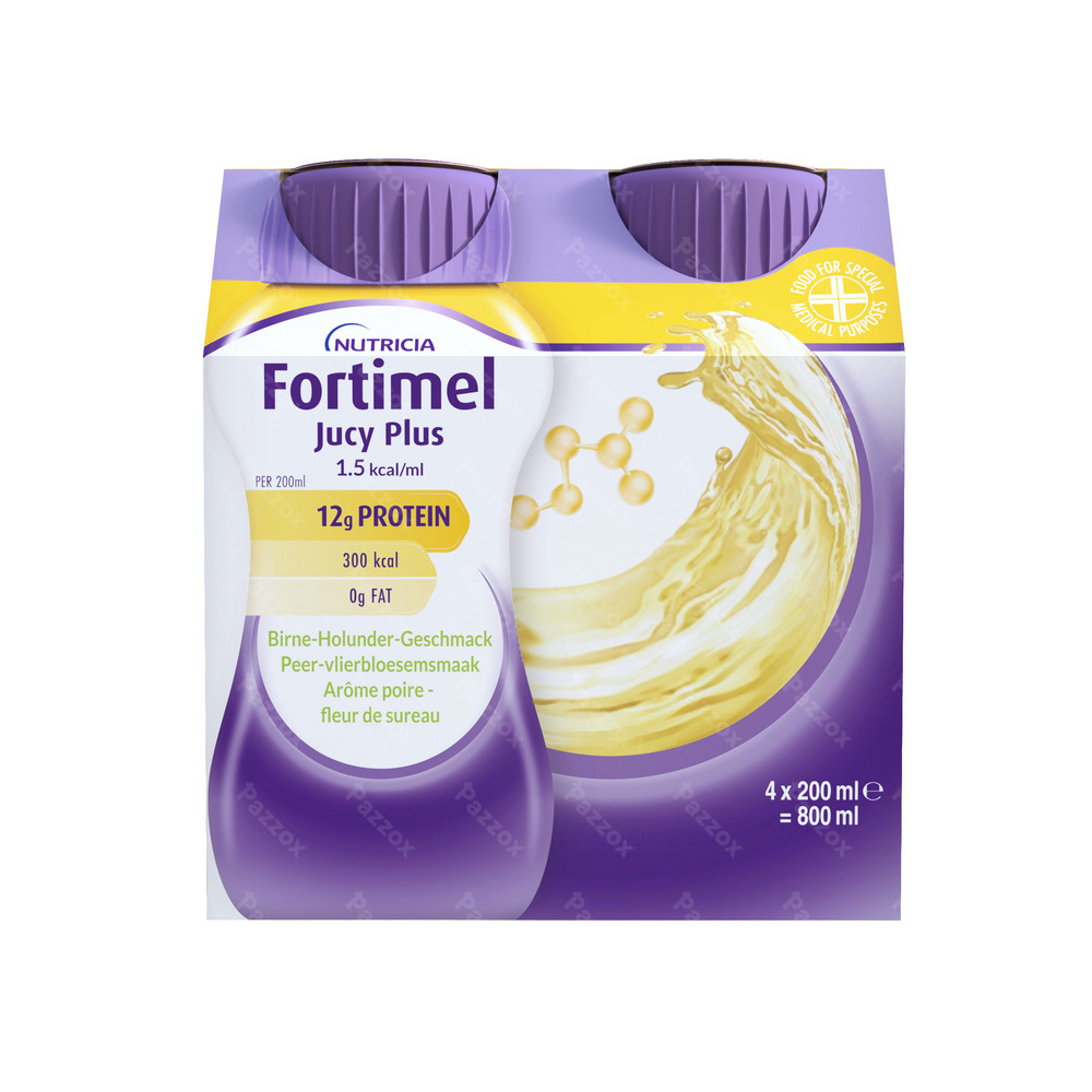 Fortimel Jucy Plus Poire Fleur Sureau 4 x 200ml