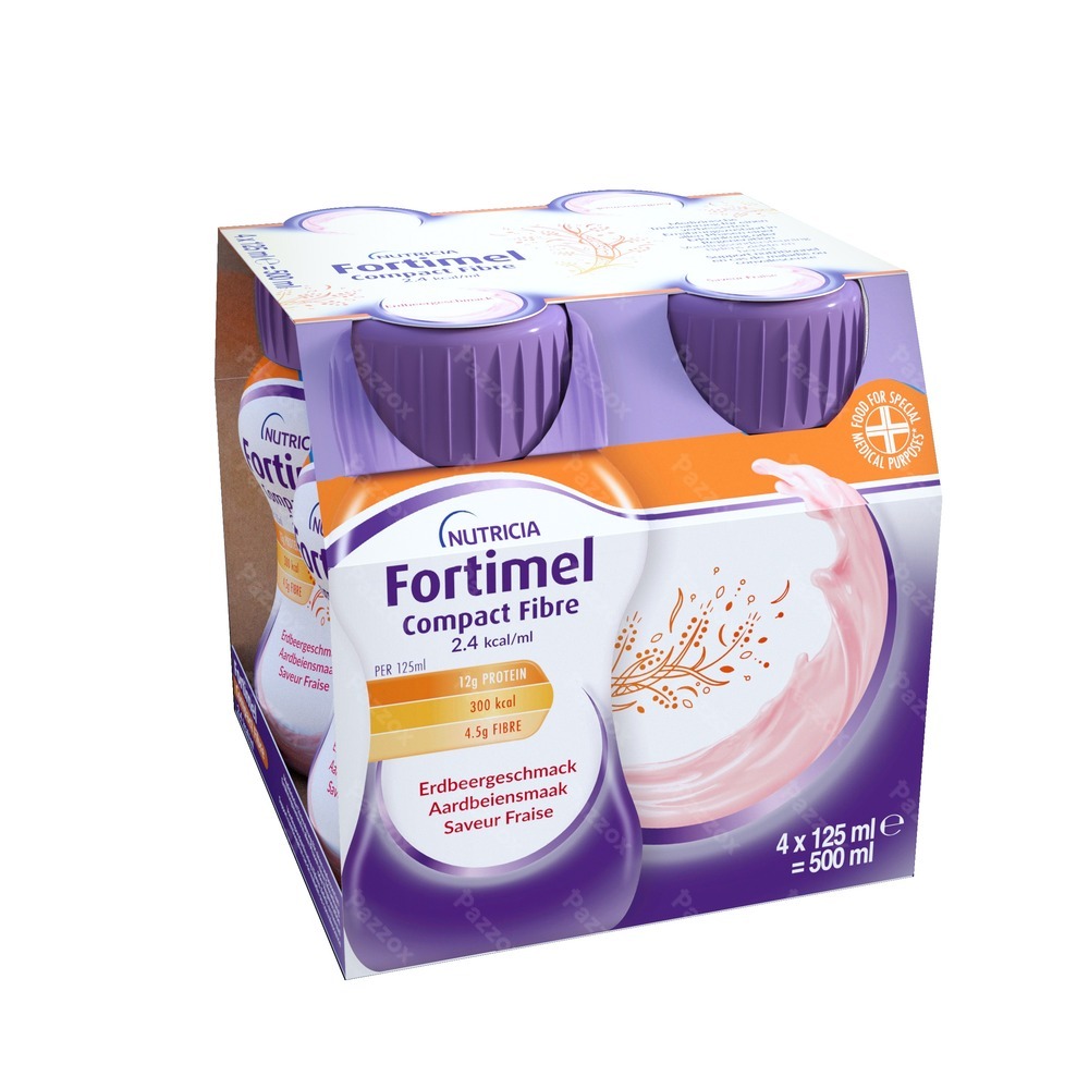 Fortimel Compact Fiber 2.4kcal Fraise 4x125ml