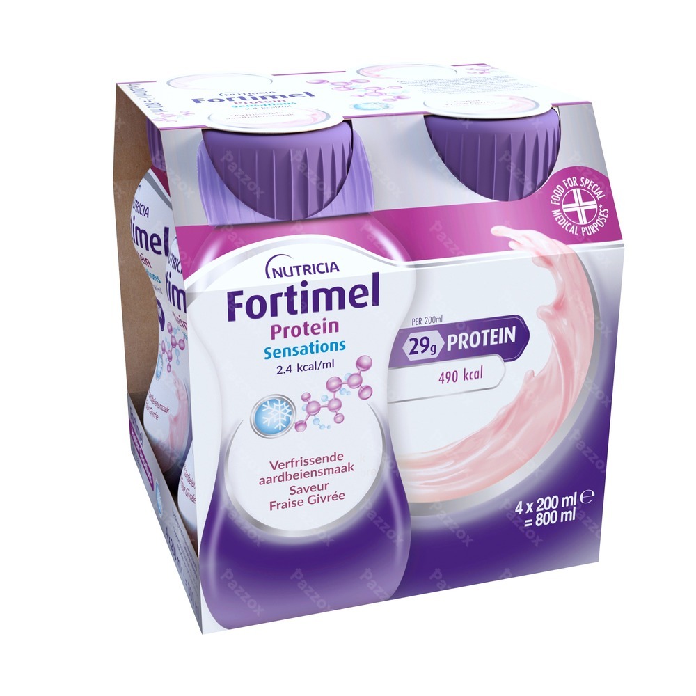 Fortimel Protein 2.4kcal Fraise Frais 4x200ml