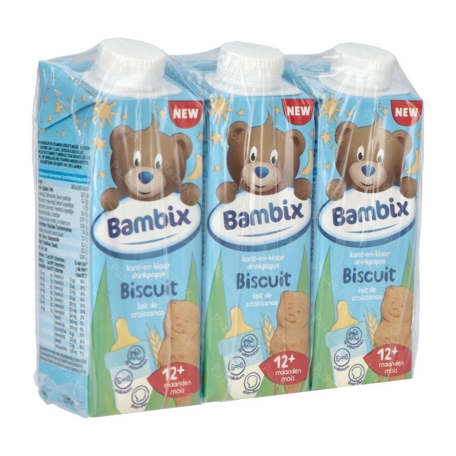 Bambix Lait Croissance Biscuit 1+ 3x250ml