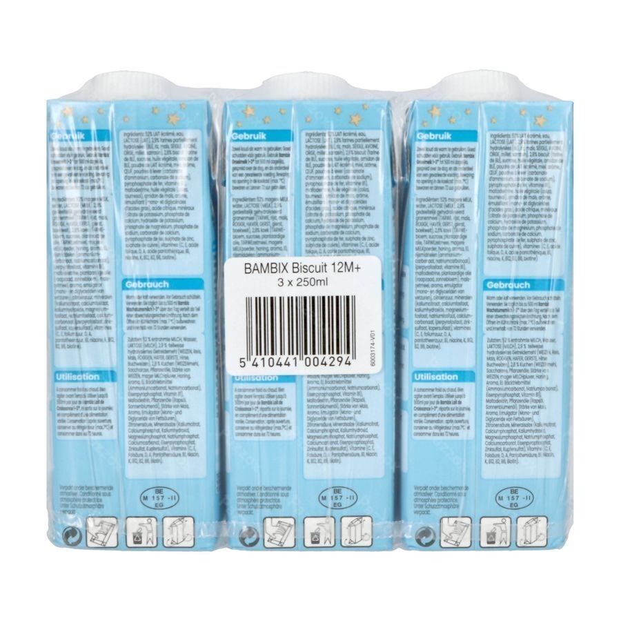 Bambix Lait Croissance Biscuit 1+ 3x250ml
