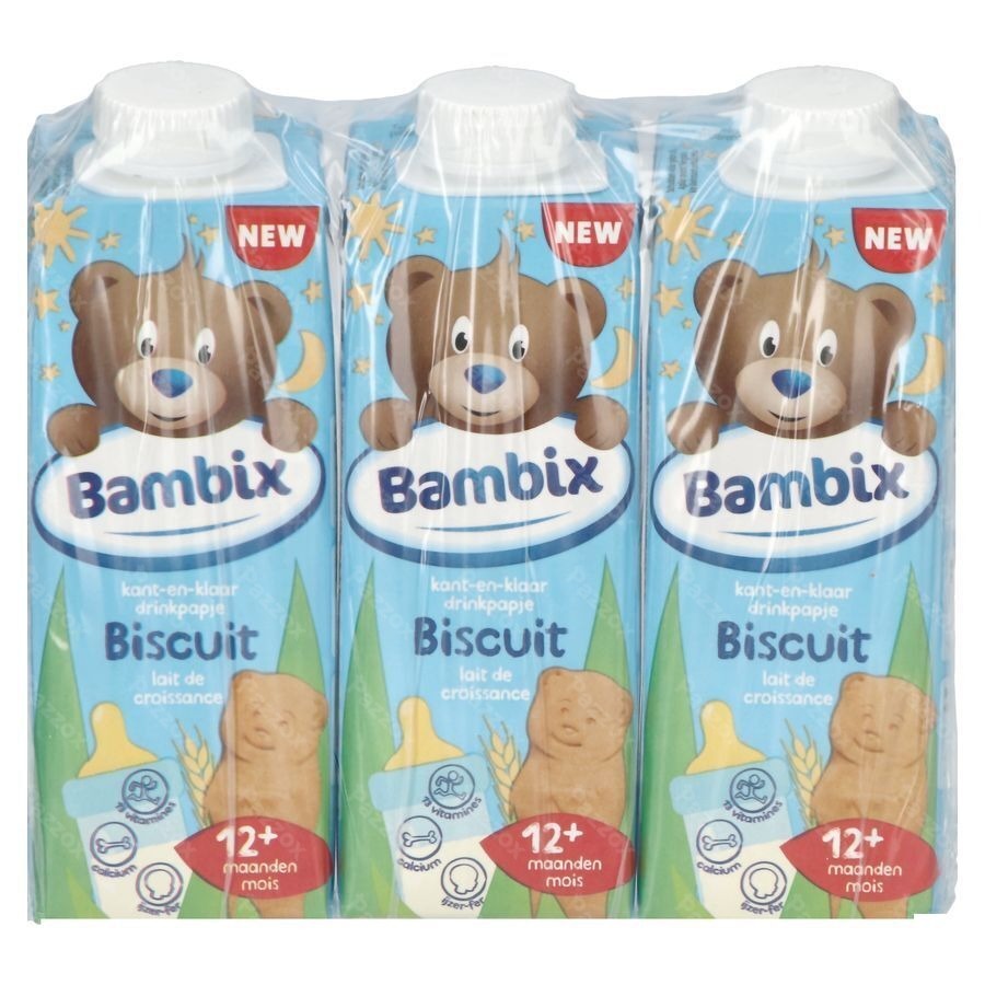 Bambix Lait Croissance Biscuit 1+ 3x250ml
