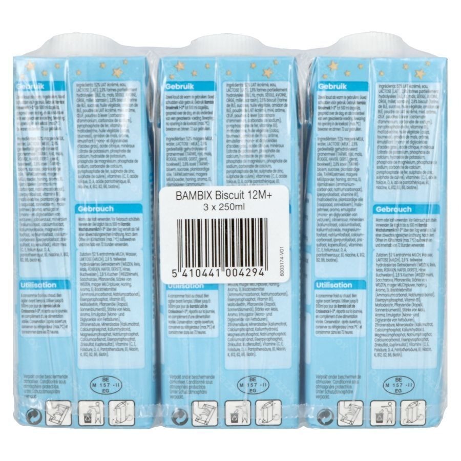 Bambix Lait Croissance Biscuit 1+ 3x250ml