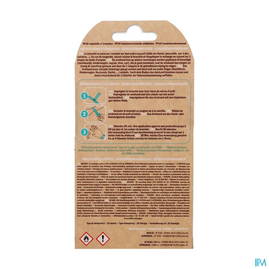 Manouka Bracelet A/moustiques Uni Turquoise