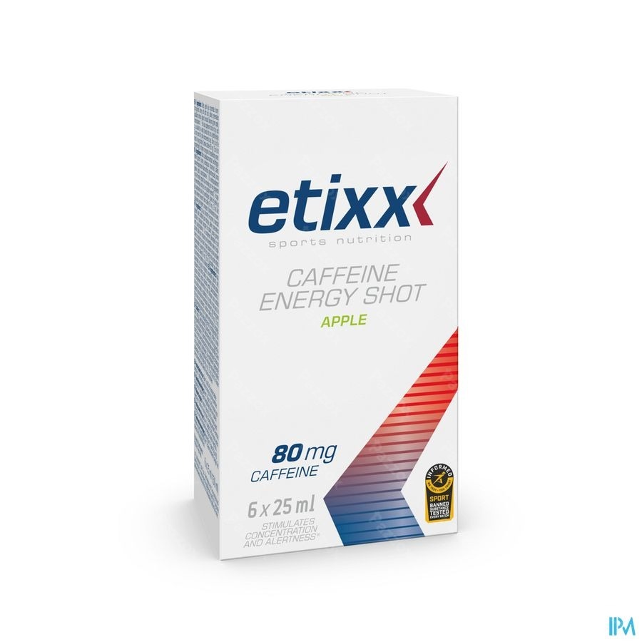 Etixx Cafeine Energy Shot Pomme 80mg Cafeine 6x25ml 