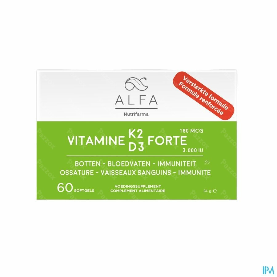 Alfa Vitamine K2 D3 Forte 60 Softgels